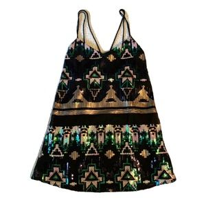 Show Me Your MuMu Criss Cross Applesauce Sequin Dress (Black) Size Large